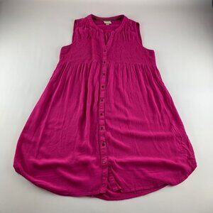 Sleeveless Pink Button-Down Dress